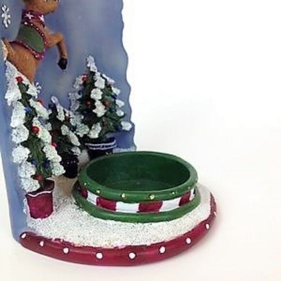 Christmas Tree Holiday Reindeer Candle Votive Holder Tree Snowflakes - Picture 4 of 8